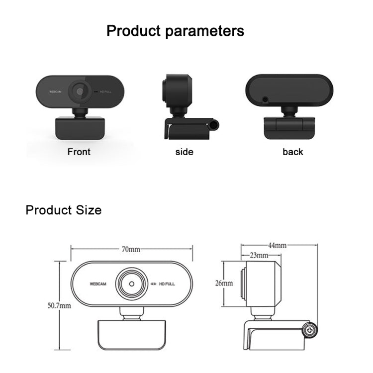 WebCam con videocamera USB HD-U01 1080P con microfono
