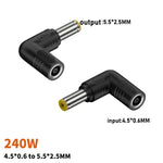Adattatore di alimentazione con connettore DC 4506 femmina a DC 5525 maschio per laptop HP, DC 5525
