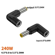 Adattatore di alimentazione con connettore DC 4506 femmina a DC 5525 maschio per laptop HP, DC 5525