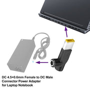 Adattatore di alimentazione con connettore a gomito quadrato da 240 W DC 4506 femmina per Lenovo, Square Elbow