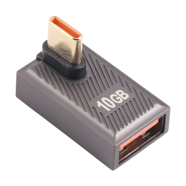 Adattatore di ricarica con piega centrale da 90 gradi da USB-C/Tipo-C maschio a USB femmina da 10 Gbps, Type-C Male to USB Female Middle Bend