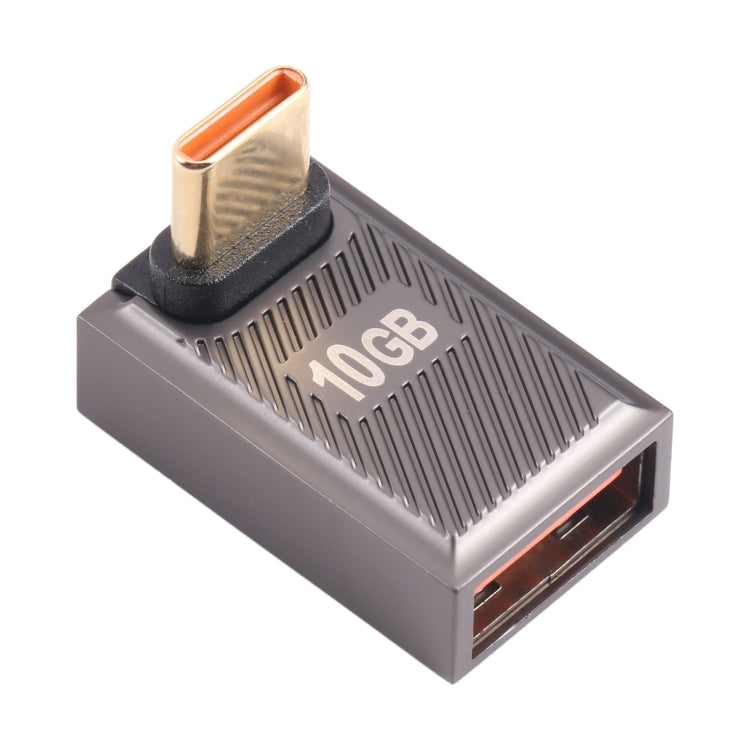 Adattatore di ricarica con piegatura anteriore da 90 gradi da USB-C/Tipo-C maschio a USB femmina da 10 Gbps, Type-C Male to USB Female Front Bend