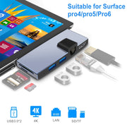 Rocketek SUR759 Adattatore HUB USB 3.0 / LAN / 4K HDMI / SD / TF 6 in 1, SUR759