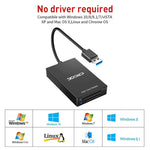 Lettore di schede Rocketek CR312-A USB 3.0 SD / XQD 2 in 1, USB3.0