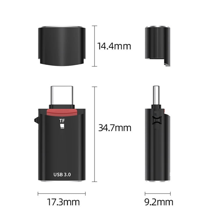 Adattatore USB-C a TF Card con USB 3.0 e guscio in alluminio