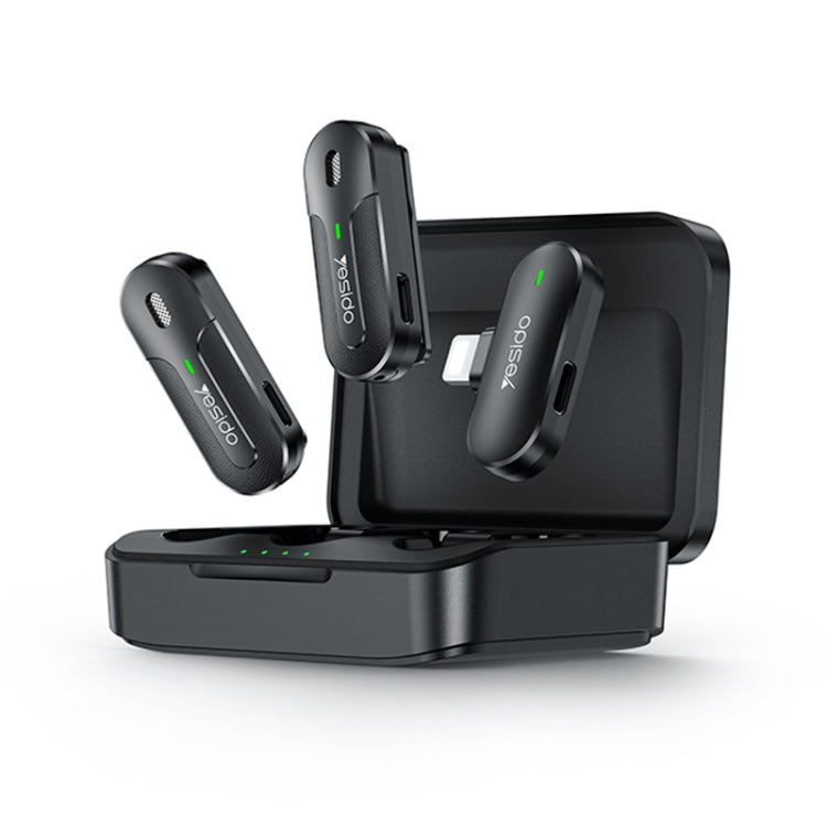 YESIDO KR16 Ricevitore per microfono lavalier wireless 2 in 1 a 8 pin con scatola di ricarica, KR16