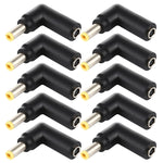 10 connettori adattatori a gomito con spina maschio da 4,5 x 3,0 mm femmina a 5,5 x 2,5 mm, 4.5x3.0mm to 5.5x2.5mm