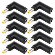 10 connettori adattatori a gomito con spina maschio da 4,5 x 3,0 mm femmina a 5,5 x 2,5 mm, 4.5x3.0mm to 5.5x2.5mm