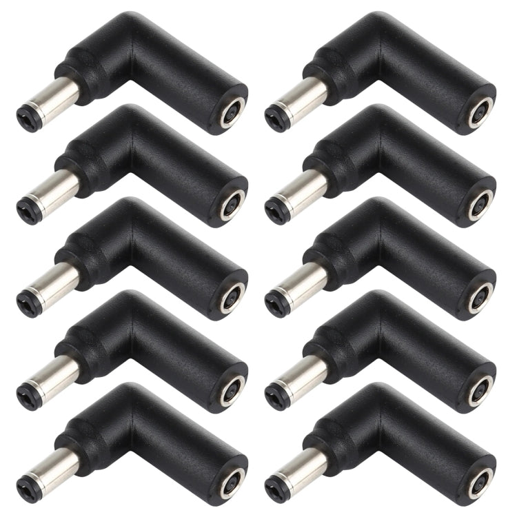 10 connettori adattatori a gomito con spina maschio da 4,5 x 3,0 mm femmina a 5,5 x 2,1 mm, 4.5x3.0mm to 5.5x2.1mm