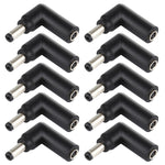 10 connettori adattatori a gomito con spina maschio da 4,5 x 3,0 mm femmina a 5,5 x 2,1 mm, 4.5x3.0mm to 5.5x2.1mm