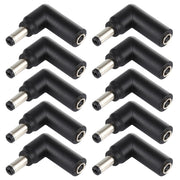 10 connettori adattatori a gomito con spina maschio da 4,5 x 3,0 mm femmina a 5,5 x 2,1 mm, 4.5x3.0mm to 5.5x2.1mm