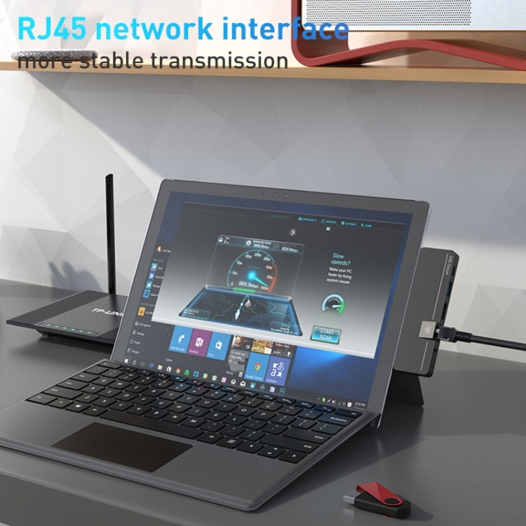 Adattatore HUB Dock Type-C Rocketek SHX6 con LAN e HDMI 4K