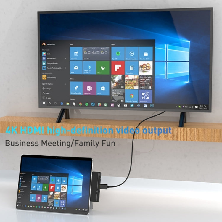 Adattatore HUB Dock Type-C Rocketek SHX6 con LAN e HDMI 4K