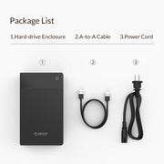 ORICO 3599U3 2.5/3.5 pollici Custodia portatile USB3.0 per disco rigido, spina USA, US Plug