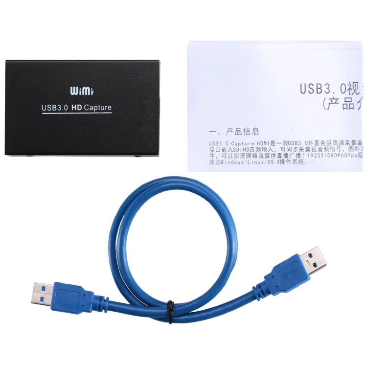 WIMI EC288 USB 3.0 HDMI 1080P Video Capture Device Stream Box, No Need to Install Driver