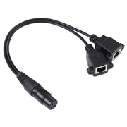 Cavo di prolunga di rete LAN Ethernet XLR femmina a 3 pin da 2 x RJ45 femmina, lunghezza cavo: 30 cm, 3-pin XLR Female to 2 x RJ45 Female