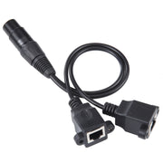 Cavo di prolunga di rete LAN Ethernet XLR femmina a 3 pin da 2 x RJ45 femmina, lunghezza cavo: 30 cm, 3-pin XLR Female to 2 x RJ45 Female
