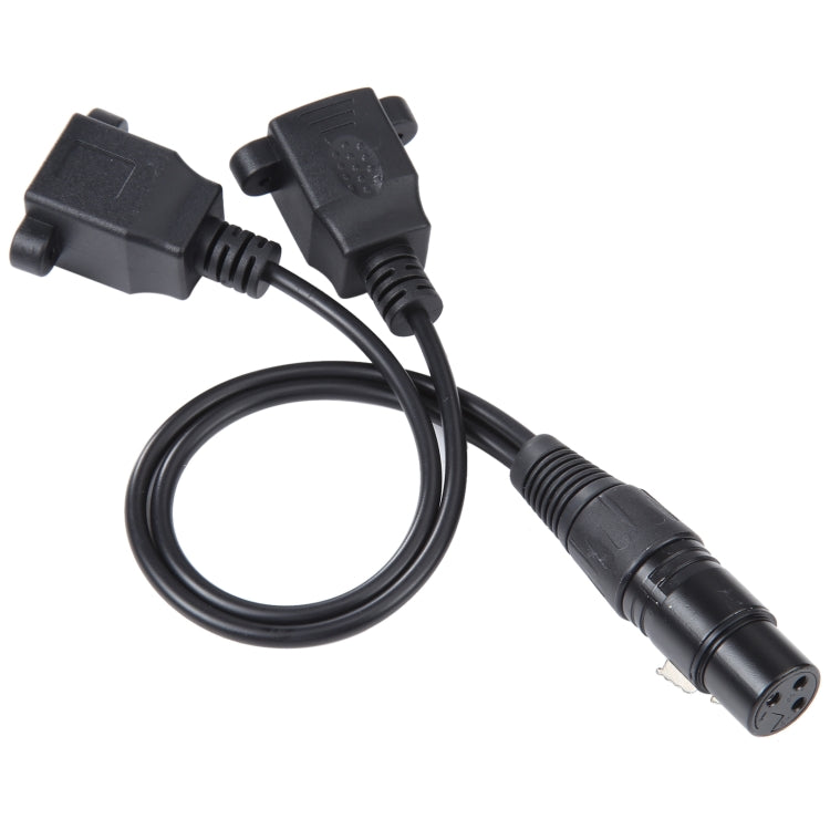 Cavo di prolunga di rete LAN Ethernet XLR femmina a 3 pin da 2 x RJ45 femmina, lunghezza cavo: 30 cm, 3-pin XLR Female to 2 x RJ45 Female