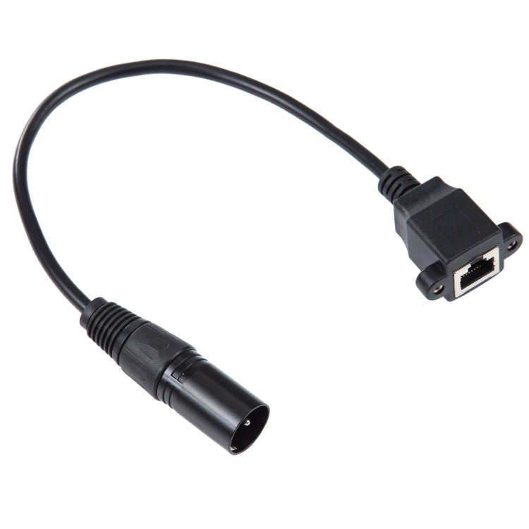 Cavo di prolunga di rete LAN Ethernet XLR maschio a RJ45 femmina a 3 pin, lunghezza cavo: 30 cm, 3-pin XLR Male to RJ45 Female