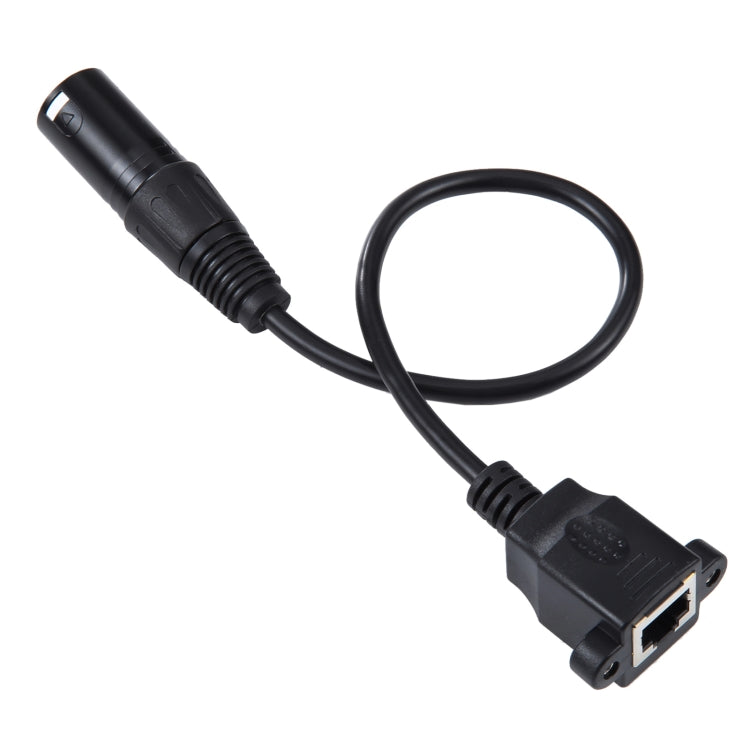 Cavo di prolunga di rete LAN Ethernet XLR maschio a RJ45 femmina a 3 pin, lunghezza cavo: 30 cm, 3-pin XLR Male to RJ45 Female