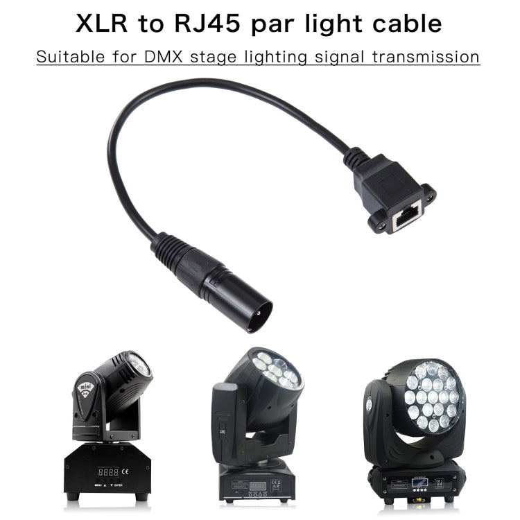 Cavo di prolunga di rete LAN Ethernet XLR maschio a RJ45 femmina a 3 pin, lunghezza cavo: 30 cm, 3-pin XLR Male to RJ45 Female