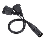 Cavo di prolunga di rete LAN Ethernet XLR maschio a 3 pin da 2 x RJ45 femmina, lunghezza cavo: 30 cm, 3-pin XLR Male to 2 x RJ45 Female