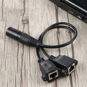 Cavo di prolunga di rete LAN Ethernet XLR maschio a 3 pin da 2 x RJ45 femmina, lunghezza cavo: 30 cm, 3-pin XLR Male to 2 x RJ45 Female