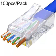 Spina modulare con connettore RJ45 passante non schermato Cat6e da 100 pezzi, Cat6e UnShielded Pass Through