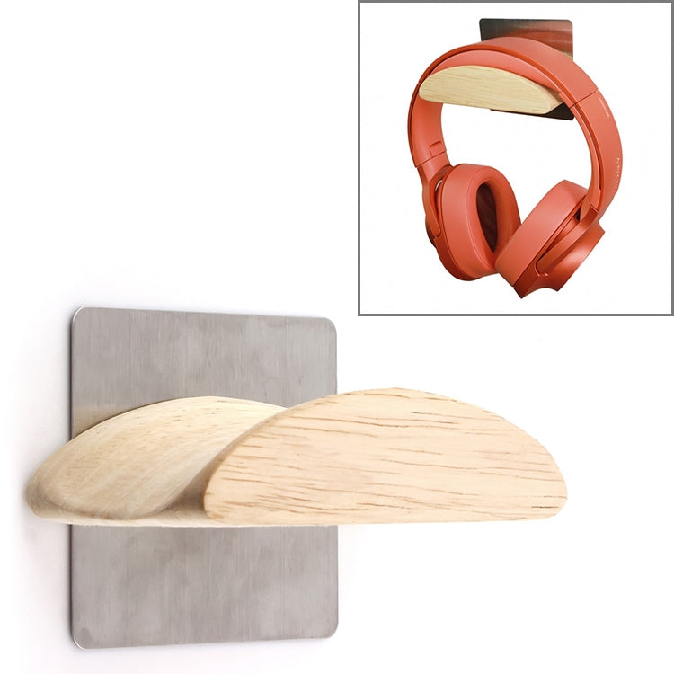 Supporto da parete in acciaio inox e legno per cuffie