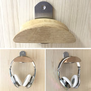 Supporto per cuffie in legno e acciaio inossidabile