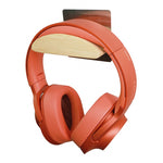 Supporto da parete in acciaio inox e legno per cuffie