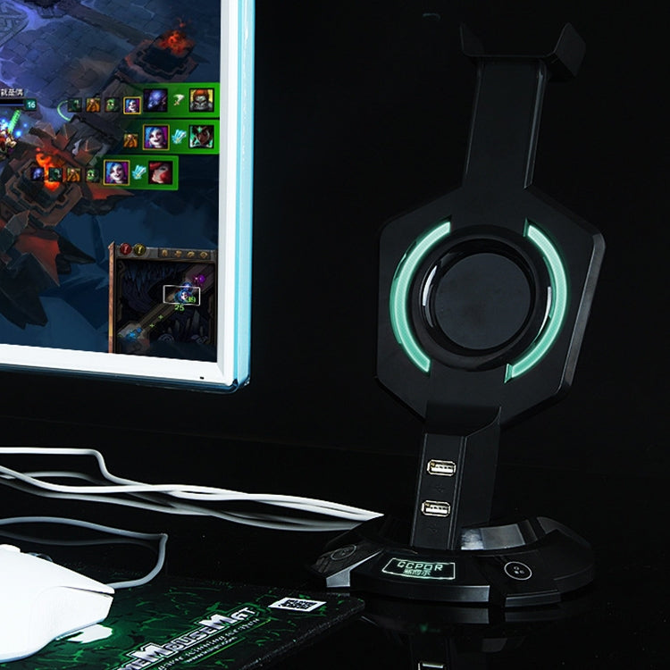 Portaauricolare luminoso mecha con doppie porte USB