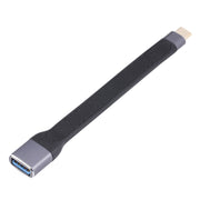 Cavo di ricarica rapida per trasmissione dati piatto morbido da USB-C / Type-C da 10 Gbps maschio a USB 3.0 femmina, USB-C / Type-C Male to USB 3.0 Female