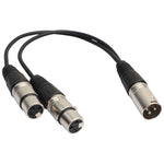 Cavo adattatore audio XLR 1 maschio a 2 femmine 30 cm