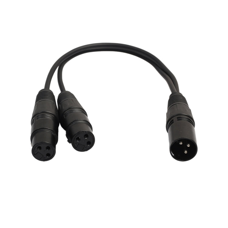 30cm CANNON 3 Pin XLR Audio Connector Adapter Cable 1 Male to 2 Female for Microphone/Audio Equipment, 1 Male to 2 Female