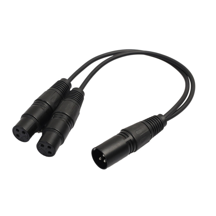 30cm CANNON 3 Pin XLR Audio Connector Adapter Cable 1 Male to 2 Female for Microphone/Audio Equipment, 1 Male to 2 Female