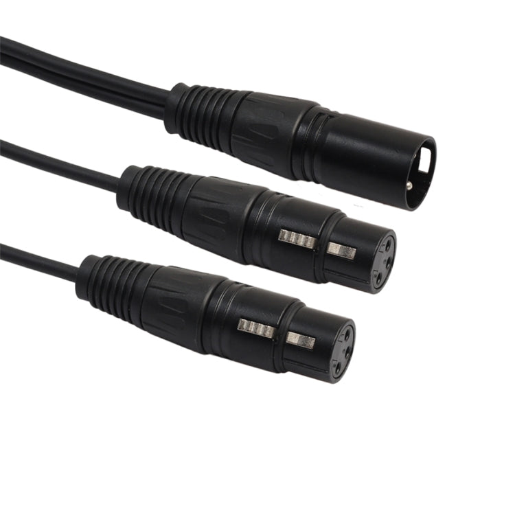 30cm CANNON 3 Pin XLR Audio Connector Adapter Cable 1 Male to 2 Female for Microphone/Audio Equipment, 1 Male to 2 Female