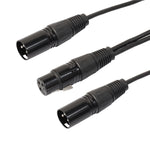 Cavo adattatore audio XLR 1 femmina a 2 maschi 30 cm