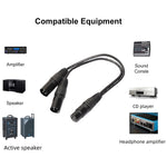Cavo adattatore audio XLR 1 femmina a 2 maschi 30 cm