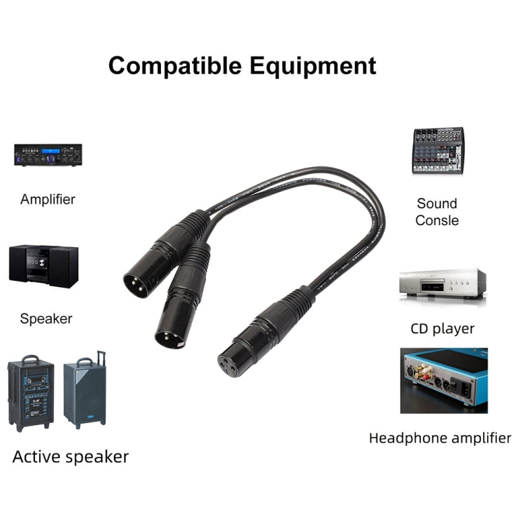Cavo adattatore audio XLR 1 femmina a 2 maschi 30 cm