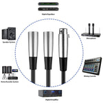 Cavo adattatore audio XLR 3 pin 1 femmina a 2 maschi 30 cm