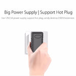 ORICO A3H7 HUB USB 3.0 a 7 porte ad alta velocità in alluminio con alimentatore 12V/2,5A per laptop, 7 Ports (Silver), 7 Ports (Black)