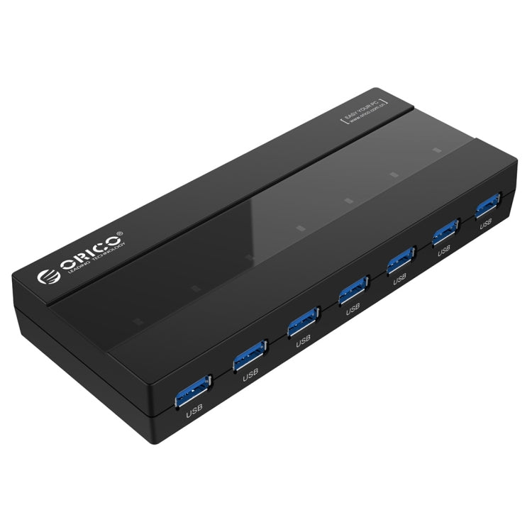 ORICO H727RK-U3 HUB USB 3.0 a 7 porte ABS ad alta velocità con adattatore di alimentazione 12V per laptop/smartphone, H727RK-U3