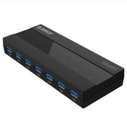 ORICO H727RK-U3 HUB USB 3.0 a 7 porte ABS ad alta velocità con adattatore di alimentazione 12V per laptop/smartphone, H727RK-U3