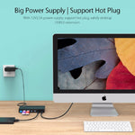 ORICO H727RK-U3 HUB USB 3.0 a 7 porte ABS ad alta velocità con adattatore di alimentazione 12V per laptop/smartphone, H727RK-U3