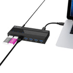 ORICO H727RK-U3 HUB USB 3.0 a 7 porte ABS ad alta velocità con adattatore di alimentazione 12V per laptop/smartphone, H727RK-U3