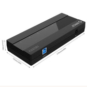 ORICO H727RK-U3 HUB USB 3.0 a 7 porte ABS ad alta velocità con adattatore di alimentazione 12V per laptop/smartphone, H727RK-U3