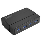 ORICO H4928-U3 HUB USB 3.0 a 4 porte in ABS ad alta velocità con alimentatore da 12 V per smartphone/tablet
