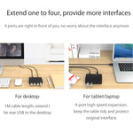 ORICO H4928-U3 HUB USB 3.0 a 4 porte in ABS ad alta velocità con alimentatore da 12 V per smartphone/tablet
