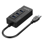 ORICO HR01-U3 Splitter HUB USB 3.0 ABS a 3 porte con scheda di rete Gigabit Ethernet RJ45 esterna 5 Gbps per laptop/desktop/Ultrabook ecc.